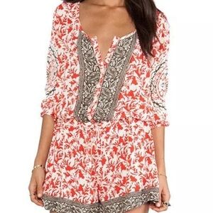 Free People Gardenia Floral Medallion Romper XS